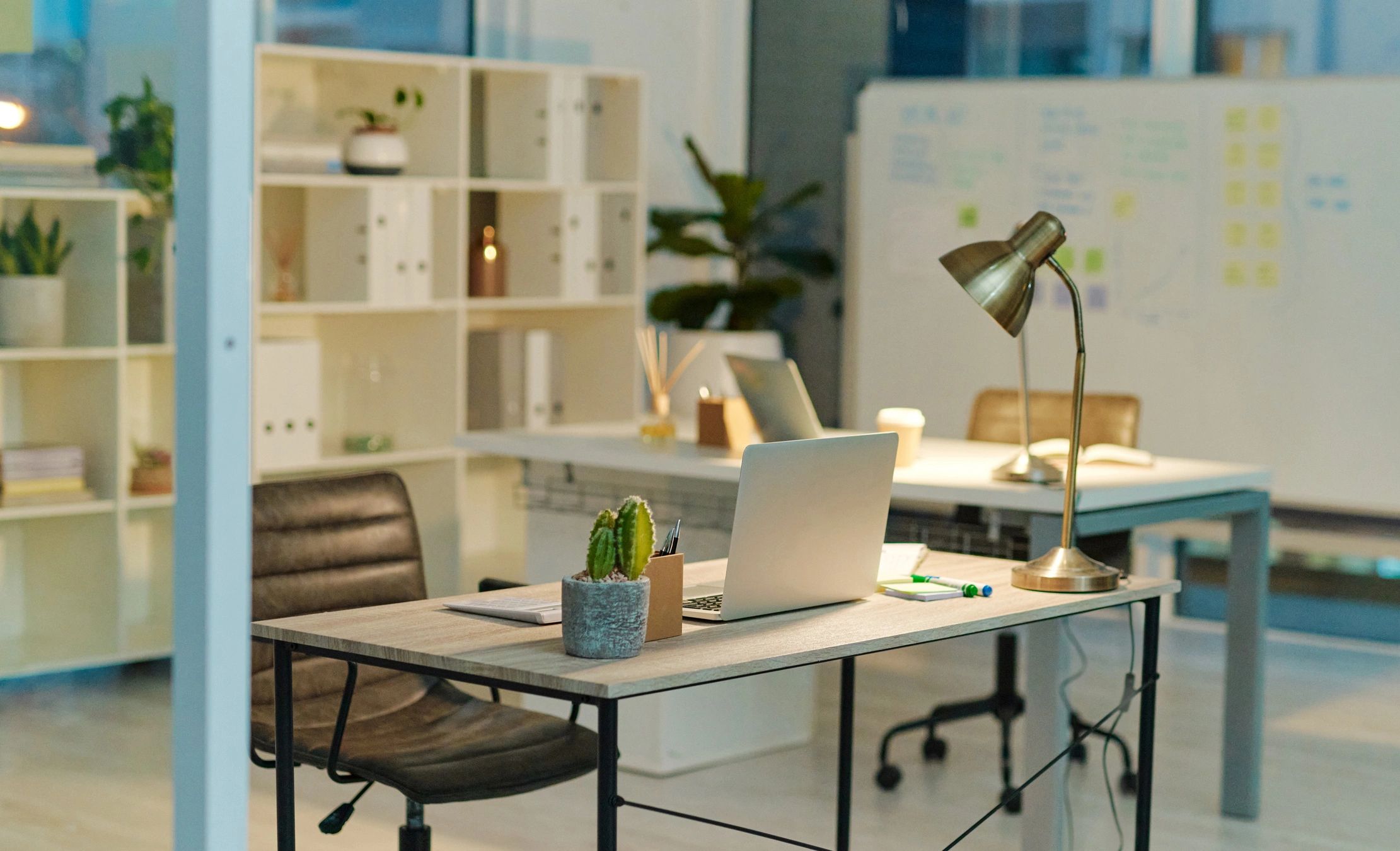 Minimal professional workspace with laptop