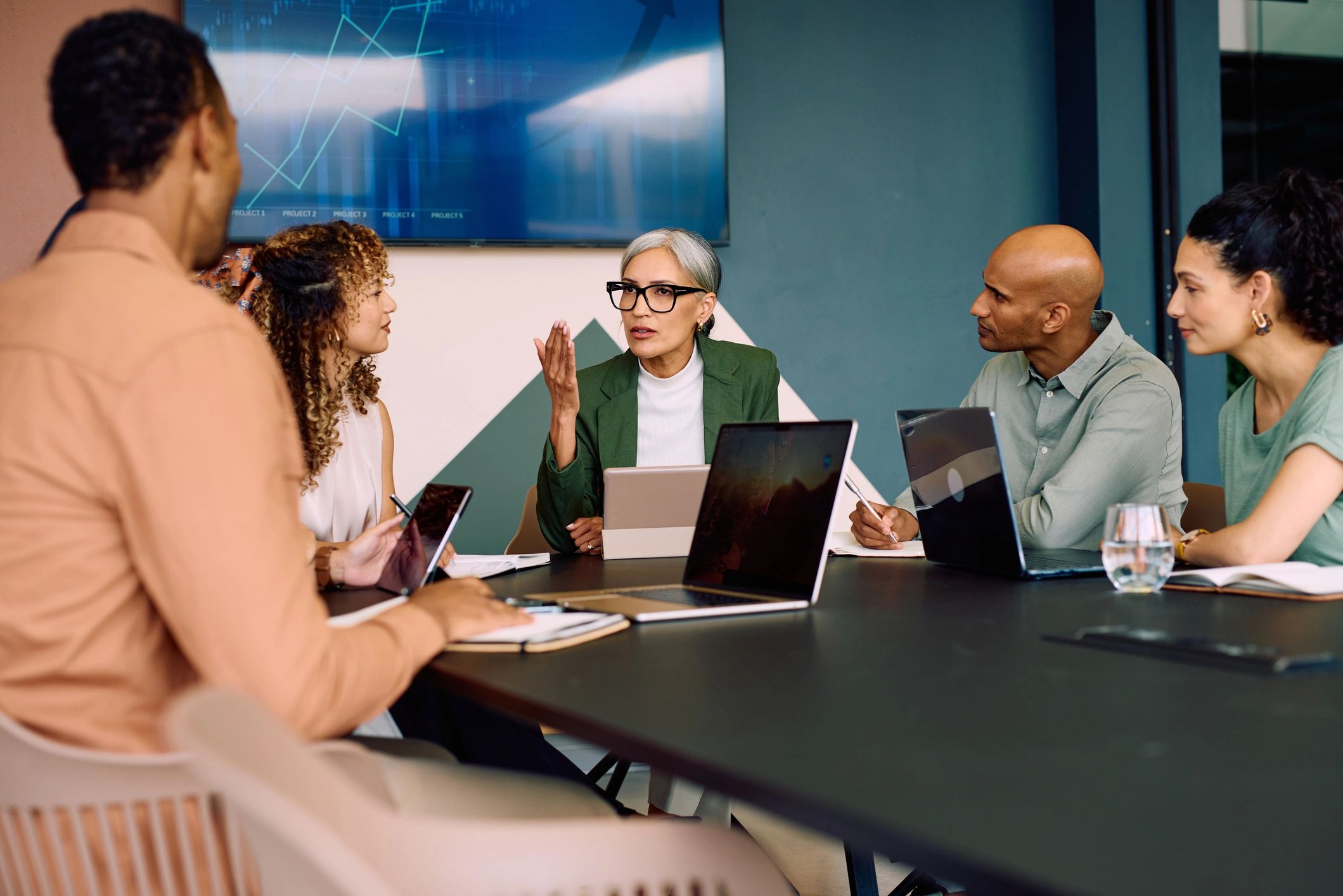Professional consulting discussion in a modern office